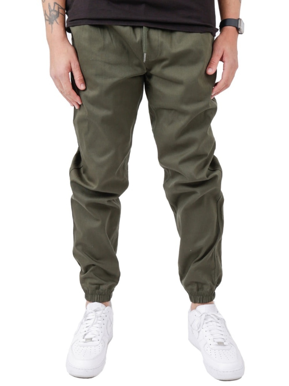 Fairplay Baggy Runner Olive Green Jogger Pants Size 34 Stretch Twill
